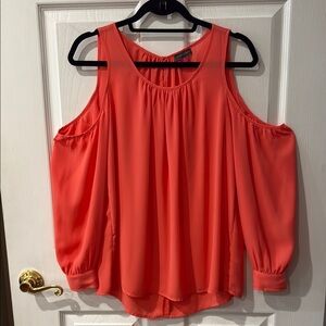 Vince Camuto Orange Cold Shoulder Blouse